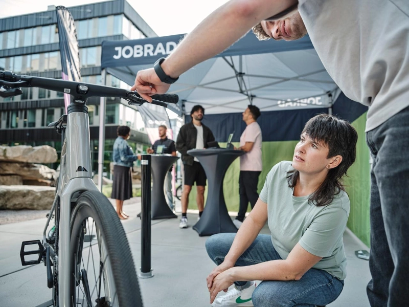 Check des Fahrrads beim JobRad-Demoday Check des Fahrrads beim JobRad-Demoday